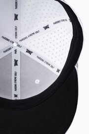 Men's Dog Tag 6-Panel High Crown Snapback Cap White & Grey